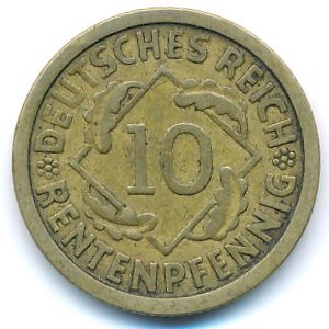 Веймарская республика, 10 рентенпфеннигов (1924 г.)