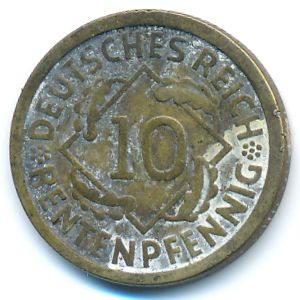 Веймарская республика, 10 рентенпфеннигов (1924 г.)