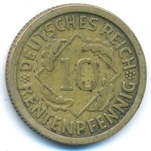 Веймарская республика, 10 рентенпфеннигов (1924 г.)