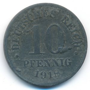 Germany, 10 pfennig, 1918