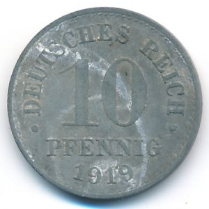 Germany, 10 pfennig, 1919