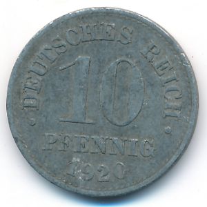 Германия, 10 пфеннигов (1920 г.)