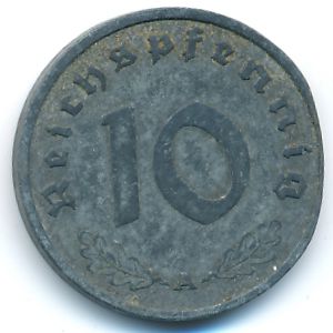 Nazi Germany, 10 reichspfennig, 1941