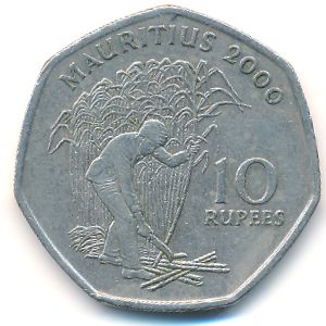 Mauritius, 10 rupees, 2000