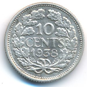 Нидерланды, 10 центов (1938 г.)