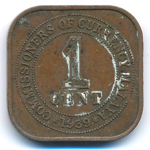 Malaya, 1 cent, 1939