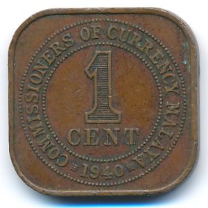 Malaya, 1 cent, 1940