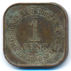 Malaya, 1 cent, 1940