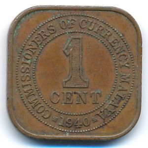 Малайя, 1 цент (1940 г.)