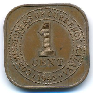 Малайя, 1 цент (1945 г.)