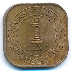 Malaya, 1 cent, 1945