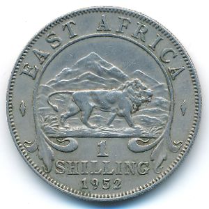 East Africa, 1 shilling, 1952