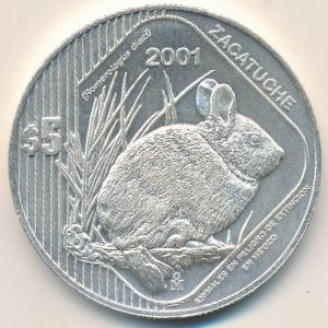 Mexico, 5 pesos, 2001