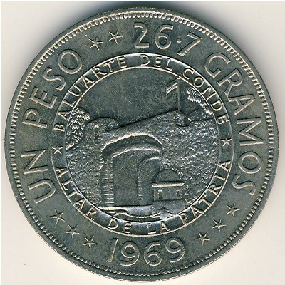 Dominican Republic, 1 peso, 1969