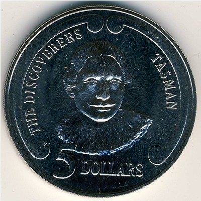 New Zealand, 5 dollars, 1992