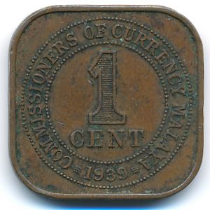 Малайя, 1 цент (1939 г.)