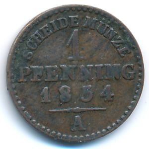 Пруссия, 1 пфеннинг (1854 г.)