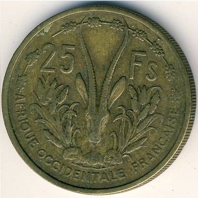 Французская Западная Африка, 25 франков (1956 г.)