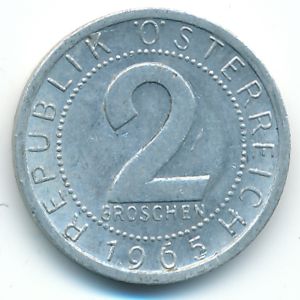 Австрия, 2 гроша (1965 г.)