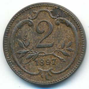 Австрия, 2 геллера (1897 г.)