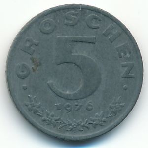Austria, 5 groschen, 1976