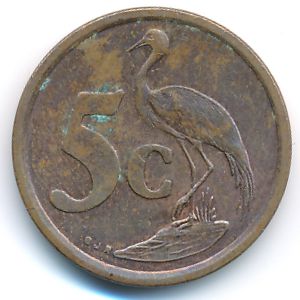 South Africa, 5 cents, 1996