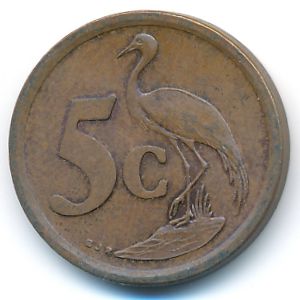 South Africa, 5 cents, 1996