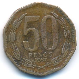 Чили, 50 песо (1987 г.)