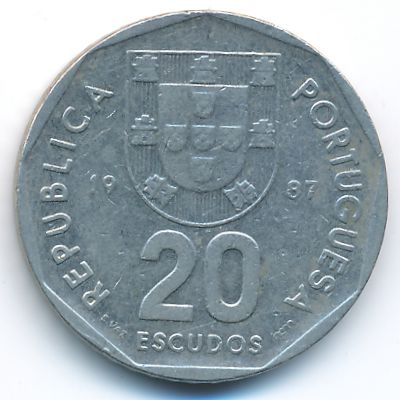 Portugal, 20 escudos, 1987