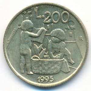 San Marino, 200 lire, 1995