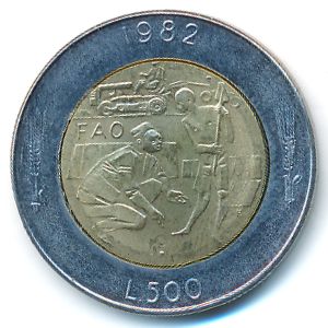 San Marino, 500 lire, 1982