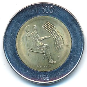 San Marino, 500 lire, 1986