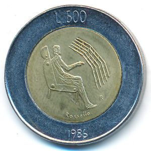 San Marino, 500 lire, 1986
