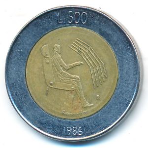 San Marino, 500 lire, 1986