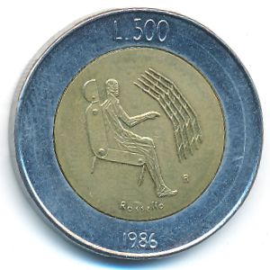 San Marino, 500 lire, 1986