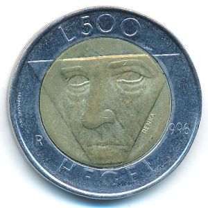 San Marino, 500 lire, 1996