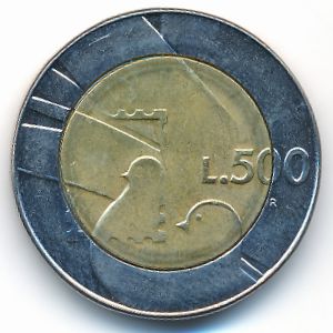 San Marino, 500 lire, 1990