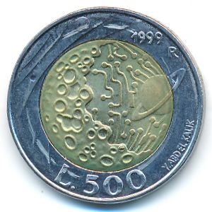 San Marino, 500 lire, 1999