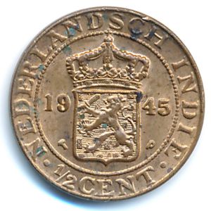 Netherlands East Indies, 1/2 cent, 1945