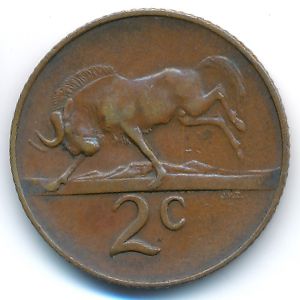 South Africa, 2 cents, 1966