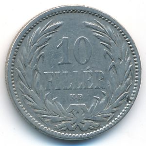 Hungary, 10 filler, 1893