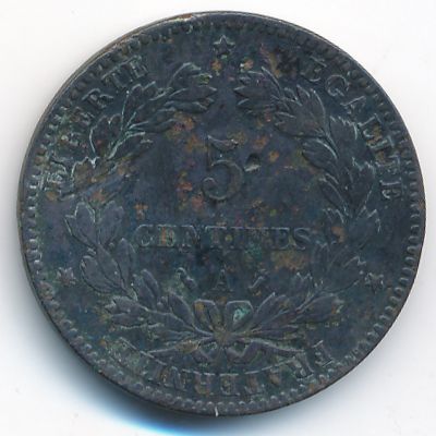 France, 5 centimes, 1881