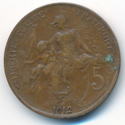 France, 5 centimes, 1912