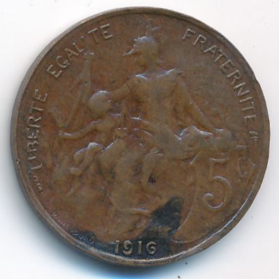 Франция, 5 сентим (1916 г.)