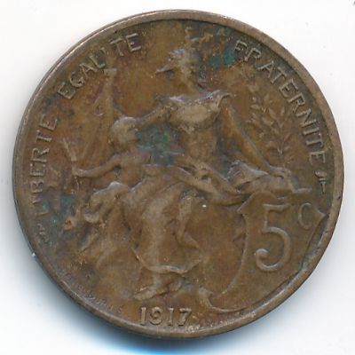 France, 5 centimes, 1917