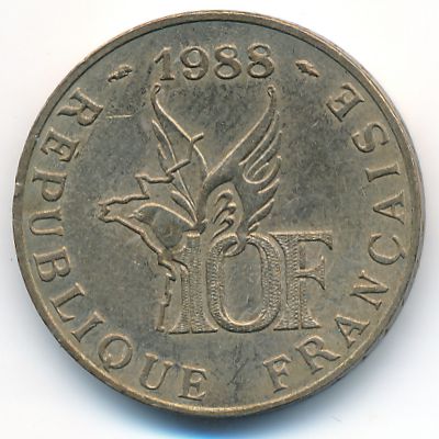 Франция, 10 франков (1988 г.)