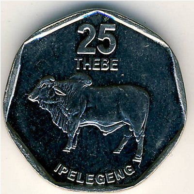 Botswana, 25 thebe, 1998–2009