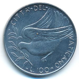 Vatican City, 100 lire, 1974