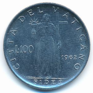 Vatican City, 100 lire, 1960–1962