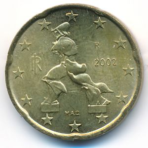 Italy, 20 euro cent, 2002–2007